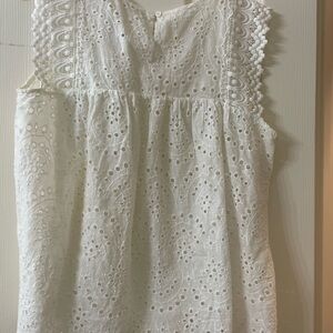 Entro White Eyelet Lace Top